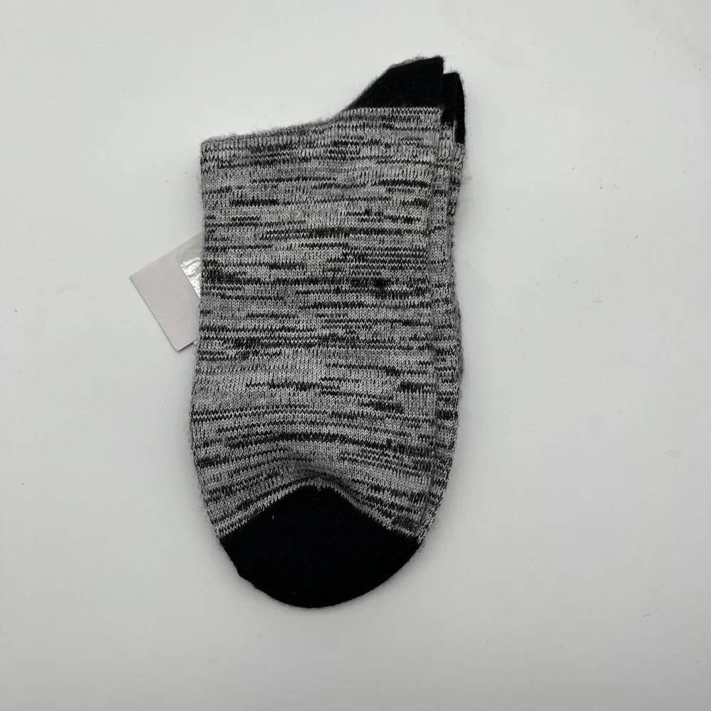 HUE Cropped Sock Women One Size Black Spacedye Supersoft U18874 Knit Ankle Sock